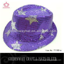 2013 Mais recente chapéu de fedora de lantejoulas Purples